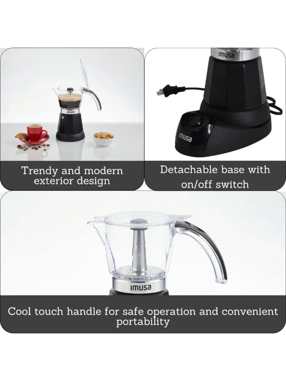 Electric Espresso Maker - 6/3 Cup Coffee Machine for Cuban Coffee & Moka Drinks
